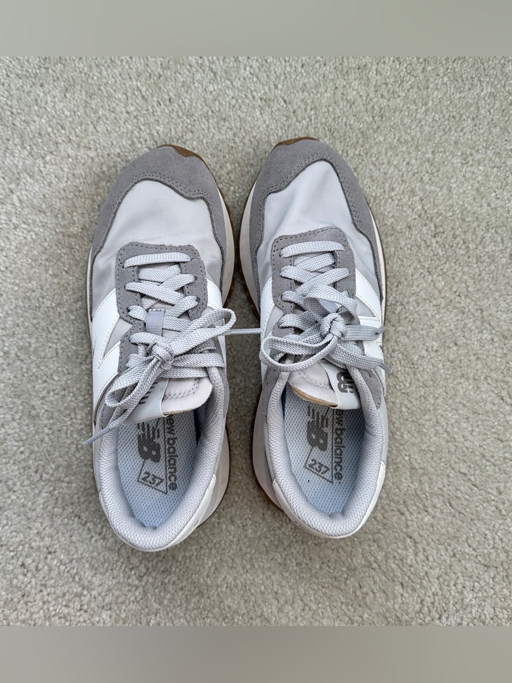 New Balance Women's Gray and White Retro Runner Sneakers - Picture 5 of 10